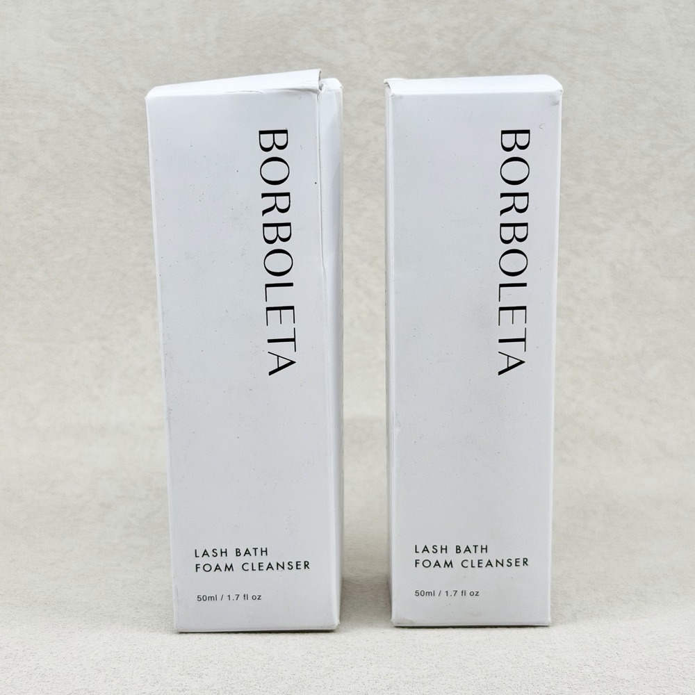 2 PACK Borboleta Lash Bath Foam Cleanser 1.7oz Eyelash Extension Wash NEW SEALED